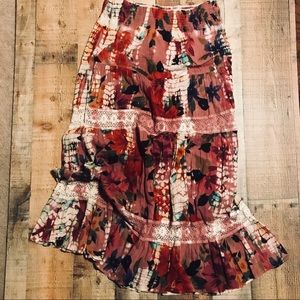 Nordstrom ANGIE Floral Crocheted Maxi skirt